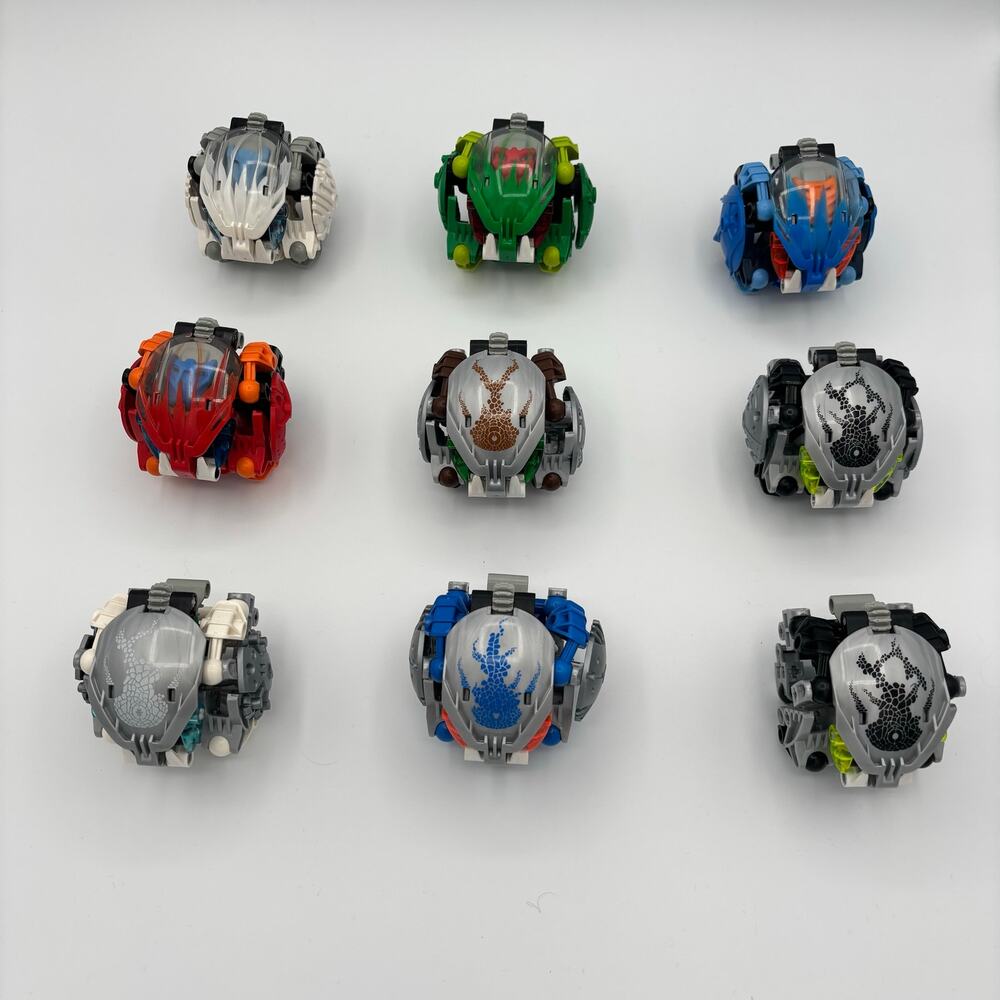 LEGO BIONICLE: Bohlok & Bohlok Kal Lot of 9 w/ All 9 Krana - READ DESCRIPTION